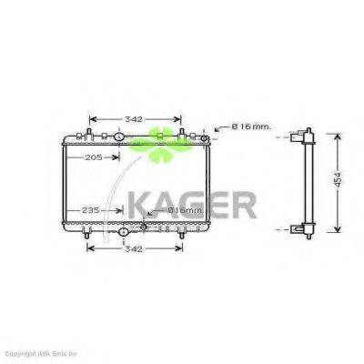 KAGER 311374 Радіатор, охолодження двигуна