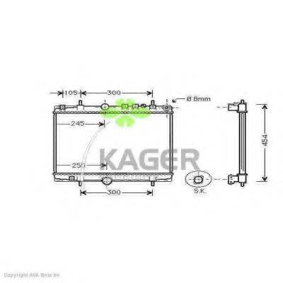 KAGER 311452 Радіатор, охолодження двигуна