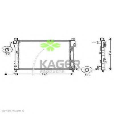 KAGER 311840 Радіатор, охолодження двигуна