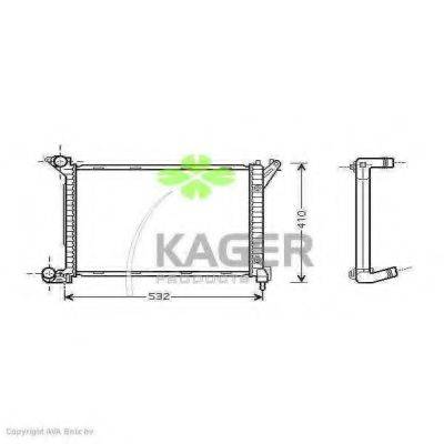 KAGER 312712 Радіатор, охолодження двигуна