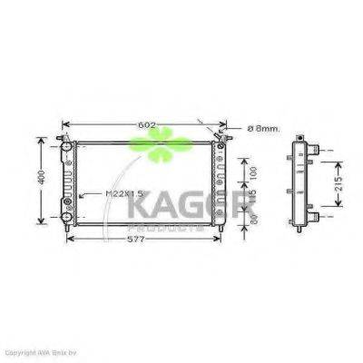 KAGER 312826 Радіатор, охолодження двигуна