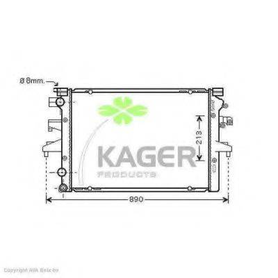 KAGER 313429 Радіатор, охолодження двигуна