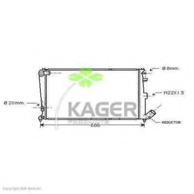 KAGER 313596 Радіатор, охолодження двигуна