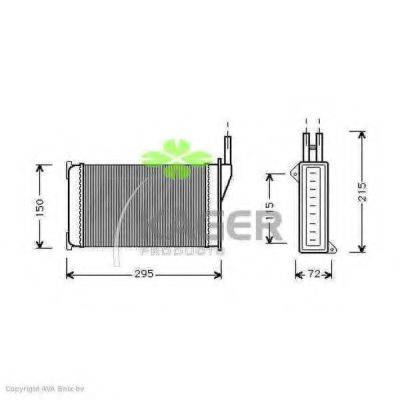 KAGER 320031 Теплообмінник, опалення салону