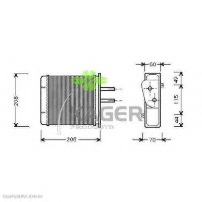 KAGER 320048 Теплообмінник, опалення салону