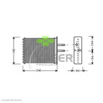 KAGER 320052 Теплообмінник, опалення салону