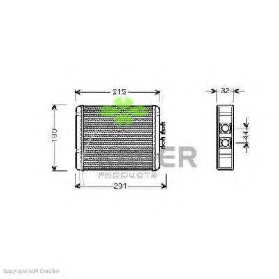 KAGER 320205 Теплообмінник, опалення салону