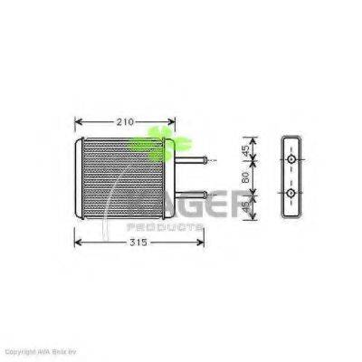 KAGER 320224 Теплообмінник, опалення салону