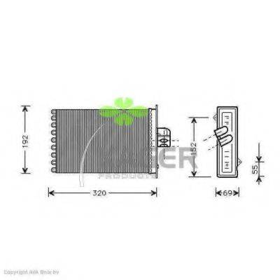 KAGER 320402 Теплообмінник, опалення салону