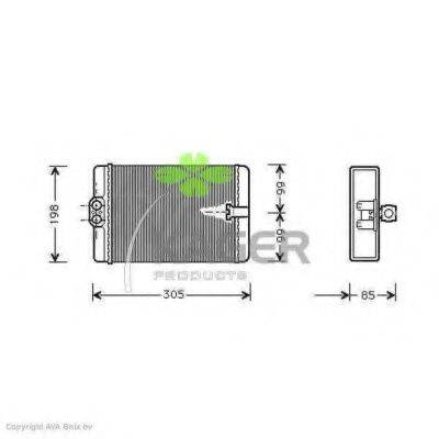 KAGER 320406 Теплообмінник, опалення салону