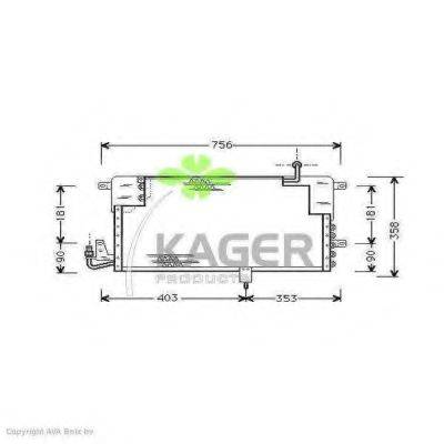 KAGER 946184 Конденсатор, кондиціонер