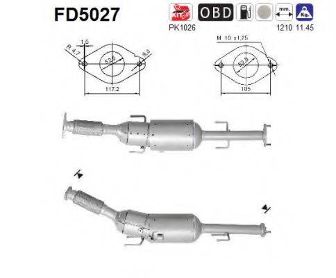 AS FD5027 Саджовий/частковий фільтр, система вихлопу ОГ