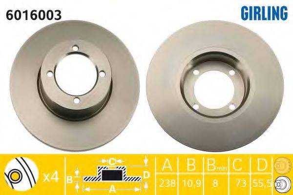 GIRLING 6016003 гальмівний диск