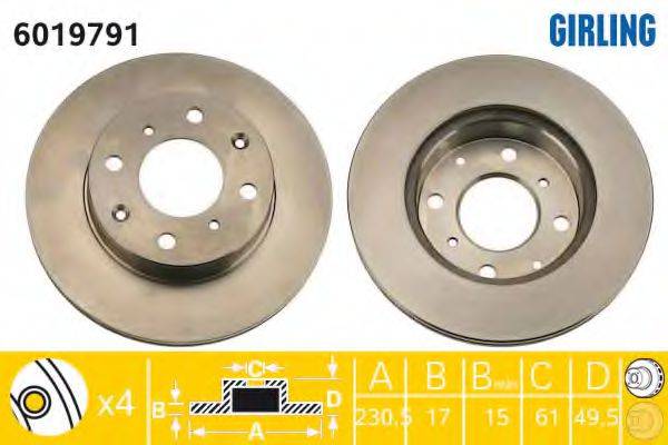 GIRLING 6019791 гальмівний диск