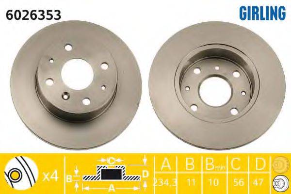 GIRLING 6026353 гальмівний диск