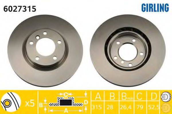 GIRLING 6027315 гальмівний диск