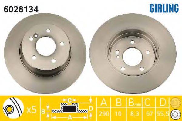 GIRLING 6028134 гальмівний диск