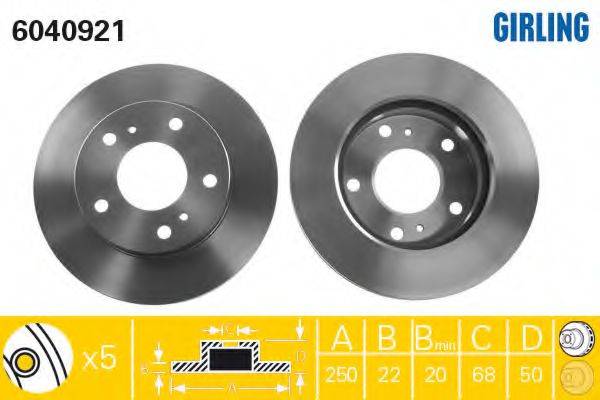 GIRLING 6040921 гальмівний диск