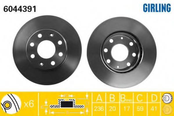 GIRLING 6044391 гальмівний диск