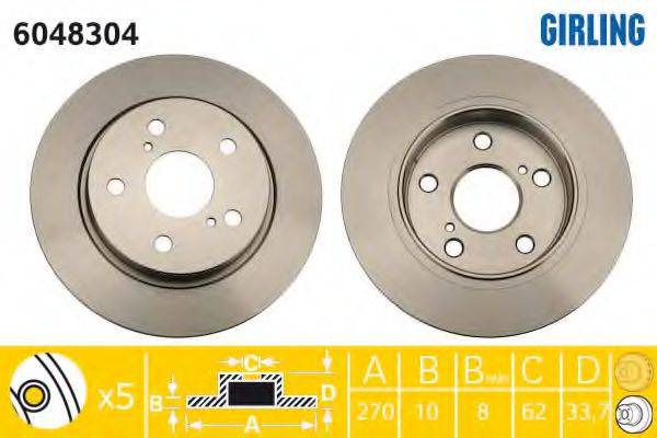 GIRLING 6048304 гальмівний диск