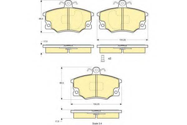 GIRLING 6112231 Комплект гальмівних колодок, дискове гальмо