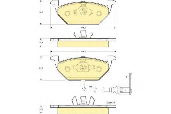 GIRLING 6113865 Комплект гальмівних колодок, дискове гальмо