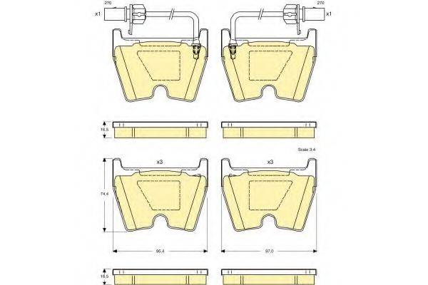 GIRLING 6115079 Комплект гальмівних колодок, дискове гальмо