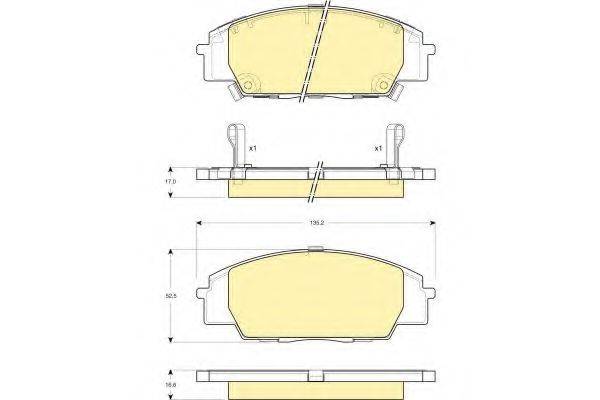 GIRLING 6132509 Комплект гальмівних колодок, дискове гальмо