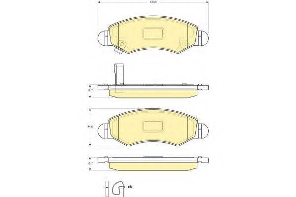 GIRLING 6133634 Комплект гальмівних колодок, дискове гальмо