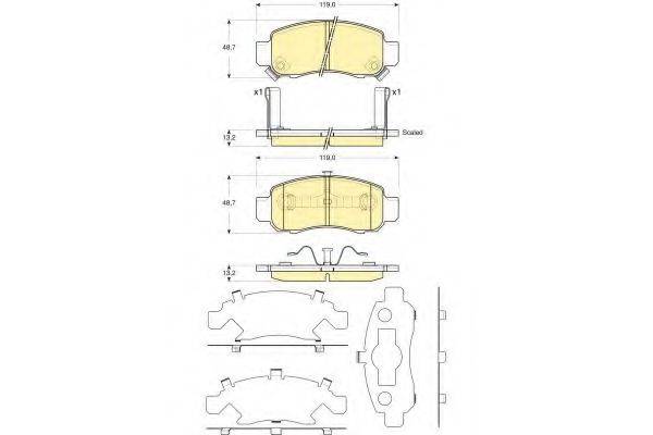 GIRLING 6133769 Комплект гальмівних колодок, дискове гальмо