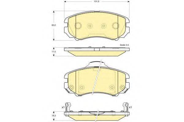 GIRLING 6133869 Комплект гальмівних колодок, дискове гальмо