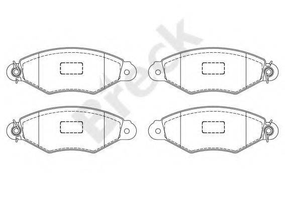 BRECK 219800070200 Комплект гальмівних колодок, дискове гальмо