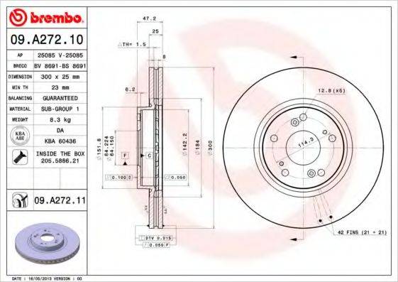 AP 25085V гальмівний диск