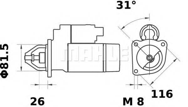 MAHLE ORIGINAL MS454 Стартер