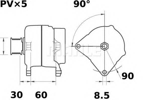 MAHLE ORIGINAL MG602 Генератор