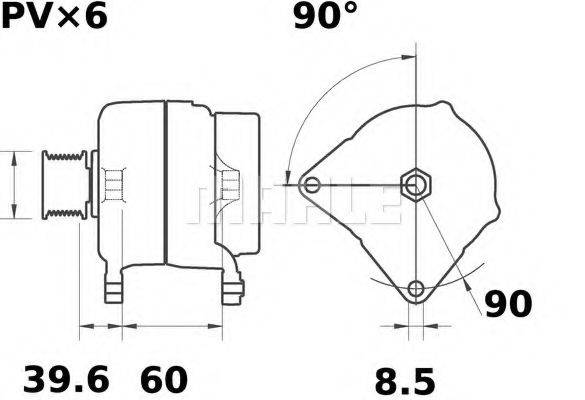 MAHLE ORIGINAL MG557 Генератор