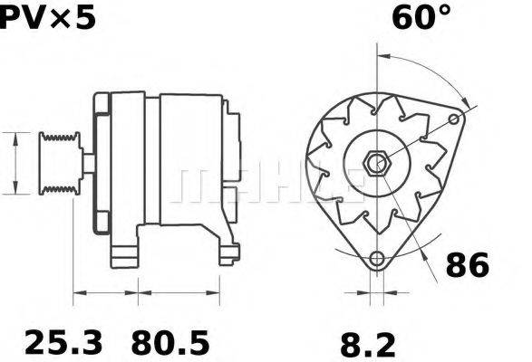 MAHLE ORIGINAL MG420 Генератор