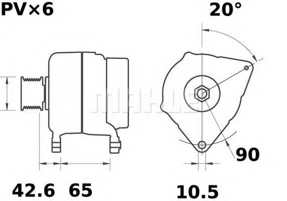 MAHLE ORIGINAL MG408 Генератор