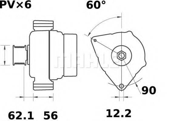 MAHLE ORIGINAL MG362 Генератор