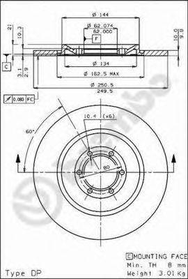 BRECO BS7075 гальмівний диск