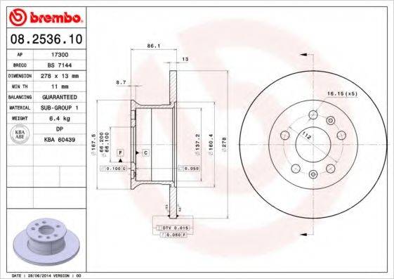 BRECO BS7144 гальмівний диск