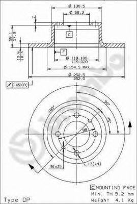 BRECO BS7149 гальмівний диск