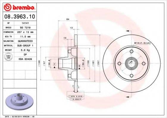 BRECO BS7219 гальмівний диск