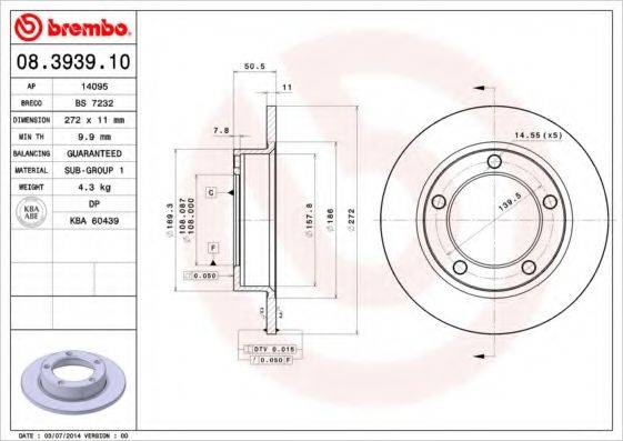 BRECO BS7232 гальмівний диск