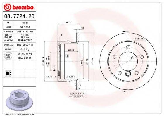 BRECO BS7610 гальмівний диск