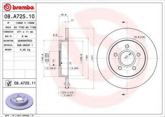 BRECO BS7790 гальмівний диск