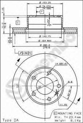 BRECO BS8068 гальмівний диск