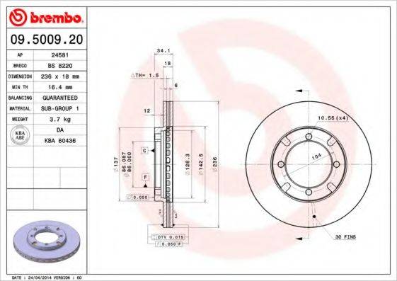 BRECO BS8220 гальмівний диск