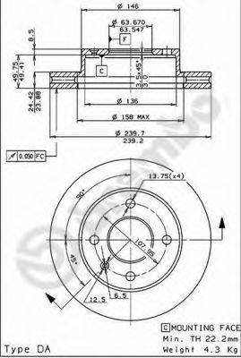 BRECO BS8245 гальмівний диск