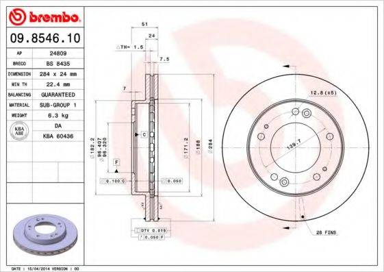 BRECO BS8435 гальмівний диск